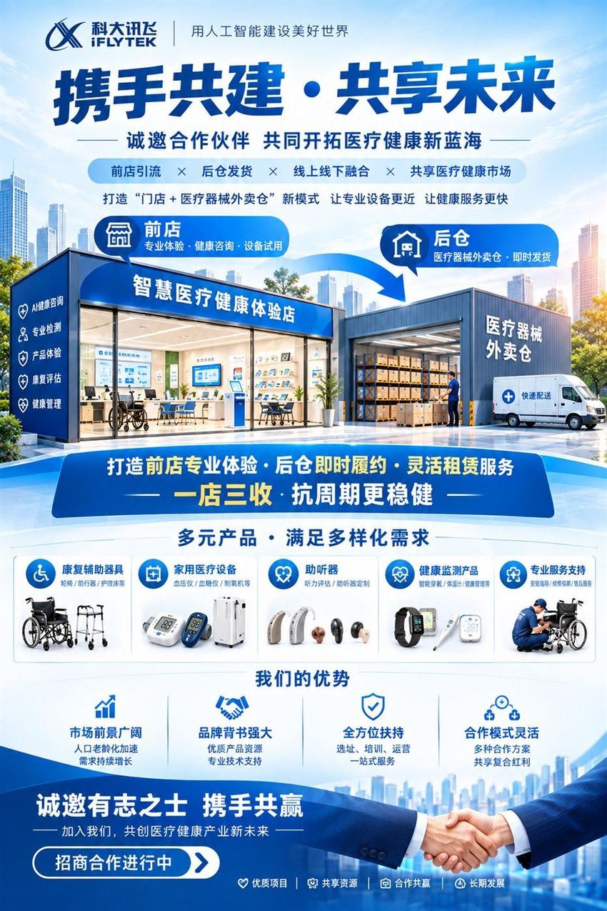 携手共建 共享医疗健康新蓝海 —— 智慧医疗健康体验店与医疗器械外卖仓招商海报